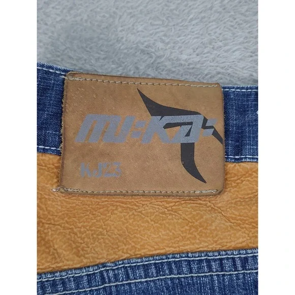 Vintage MU KA Baggy Hip Hop 90 Y2K Blue Jeans Mens 34X31 - Picture 5 of 16